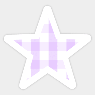 Soft Purple and White Buffalo Plaid Star Sticker